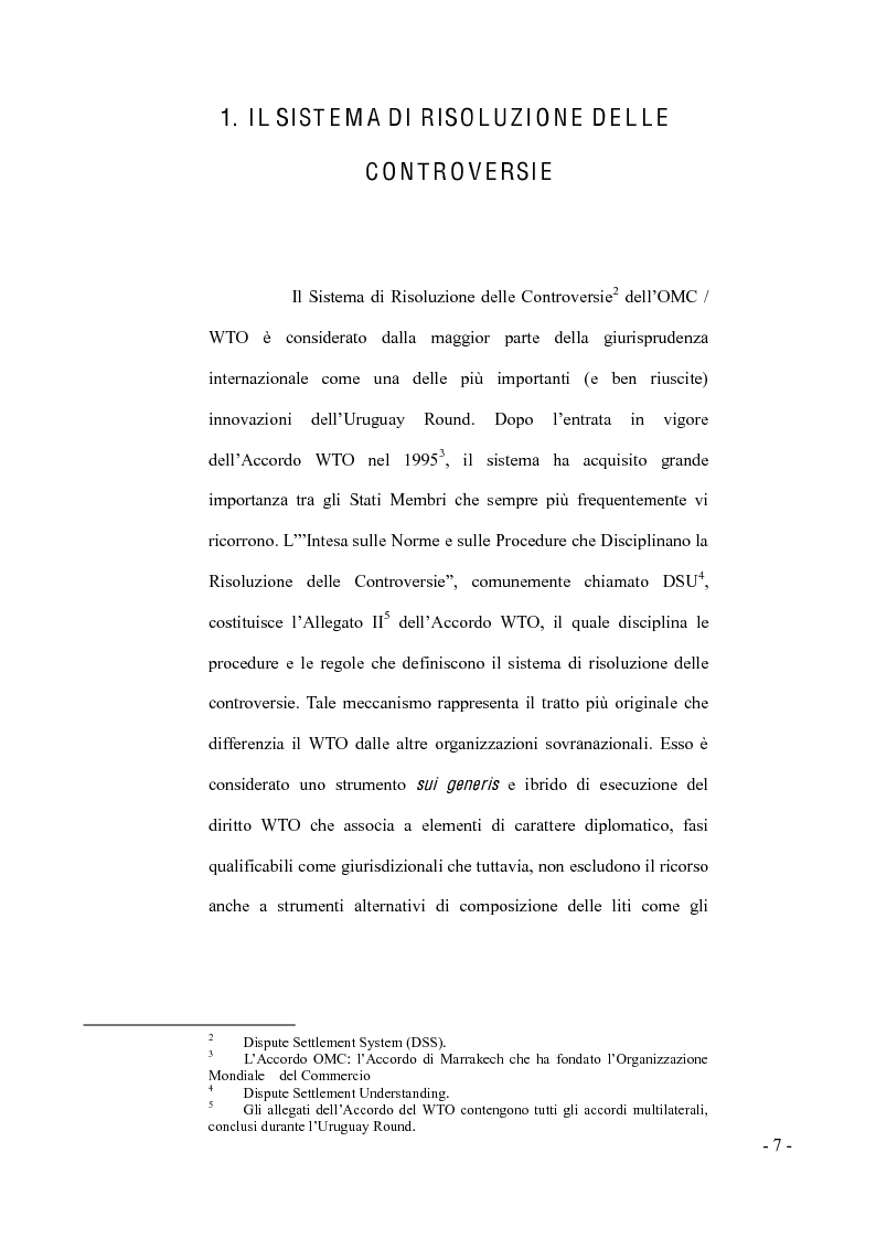 Anteprima della tesi: La partecipazione dei terzi al sistema di risoluzione delle controversie del WTO, Pagina 5