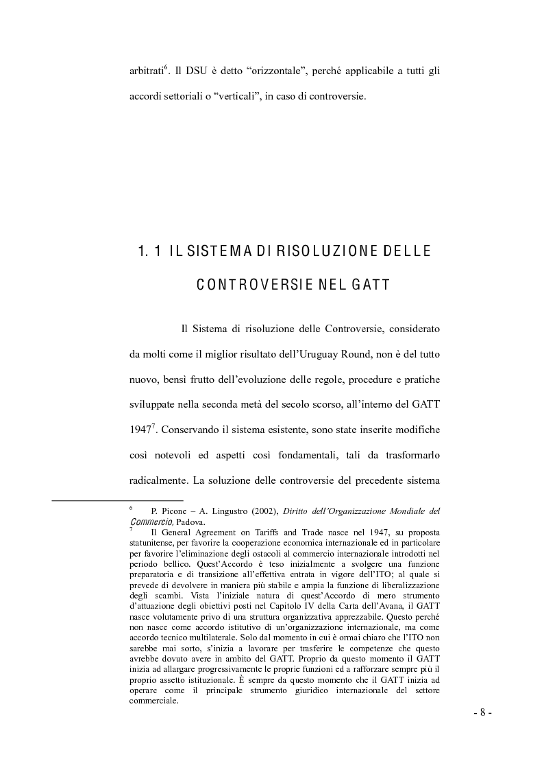 Anteprima della tesi: La partecipazione dei terzi al sistema di risoluzione delle controversie del WTO, Pagina 6