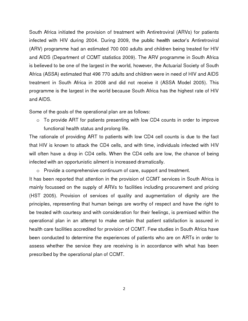 Anteprima della tesi: An assessment of the experiences of patients in the CCMT programme in Tshwane, Gauteng - South Africa, Pagina 2