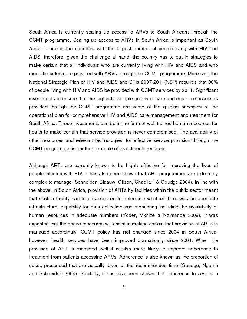 Anteprima della tesi: An assessment of the experiences of patients in the CCMT programme in Tshwane, Gauteng - South Africa, Pagina 3