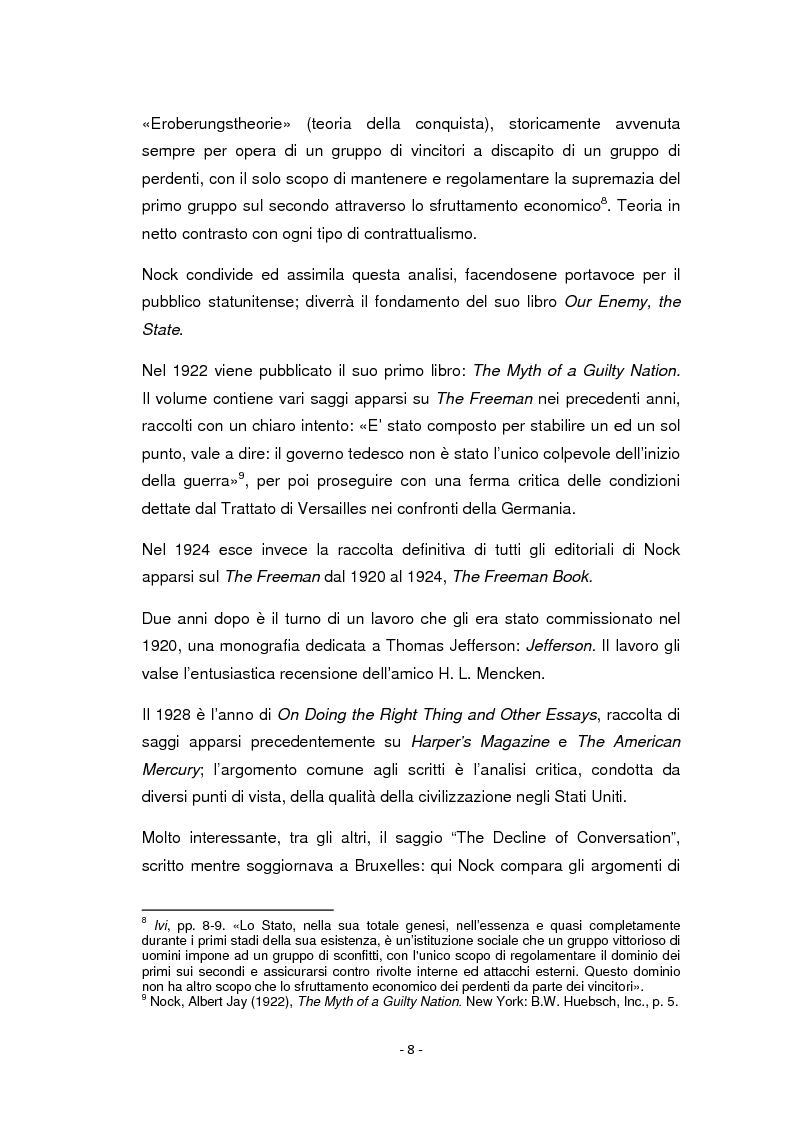 Estratto dalla tesi: Albert Jay Nock: una voce della ''Old Right'' contro il New Deal