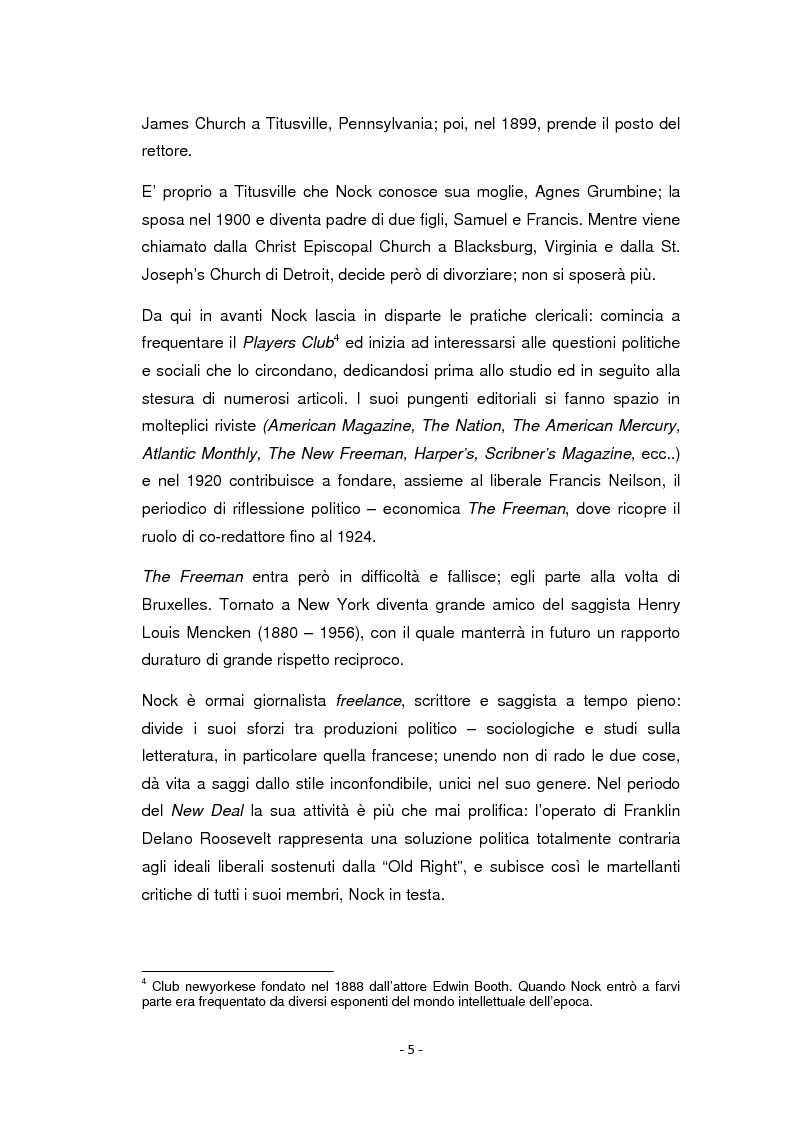 Anteprima della tesi: Albert Jay Nock: una voce della ''Old Right'' contro il New Deal, Pagina 4