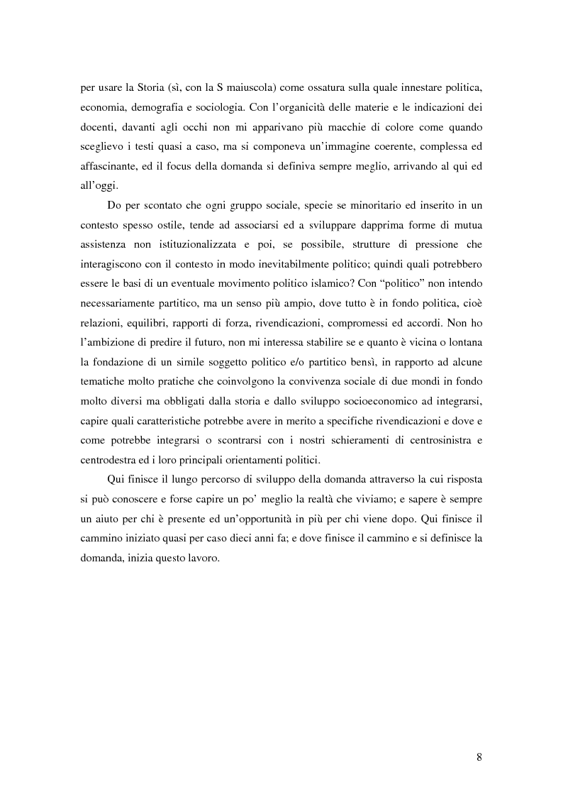 Anteprima della tesi: Comunità musulmane e politica nell'Italia della "seconda Repubblica", Pagina 2