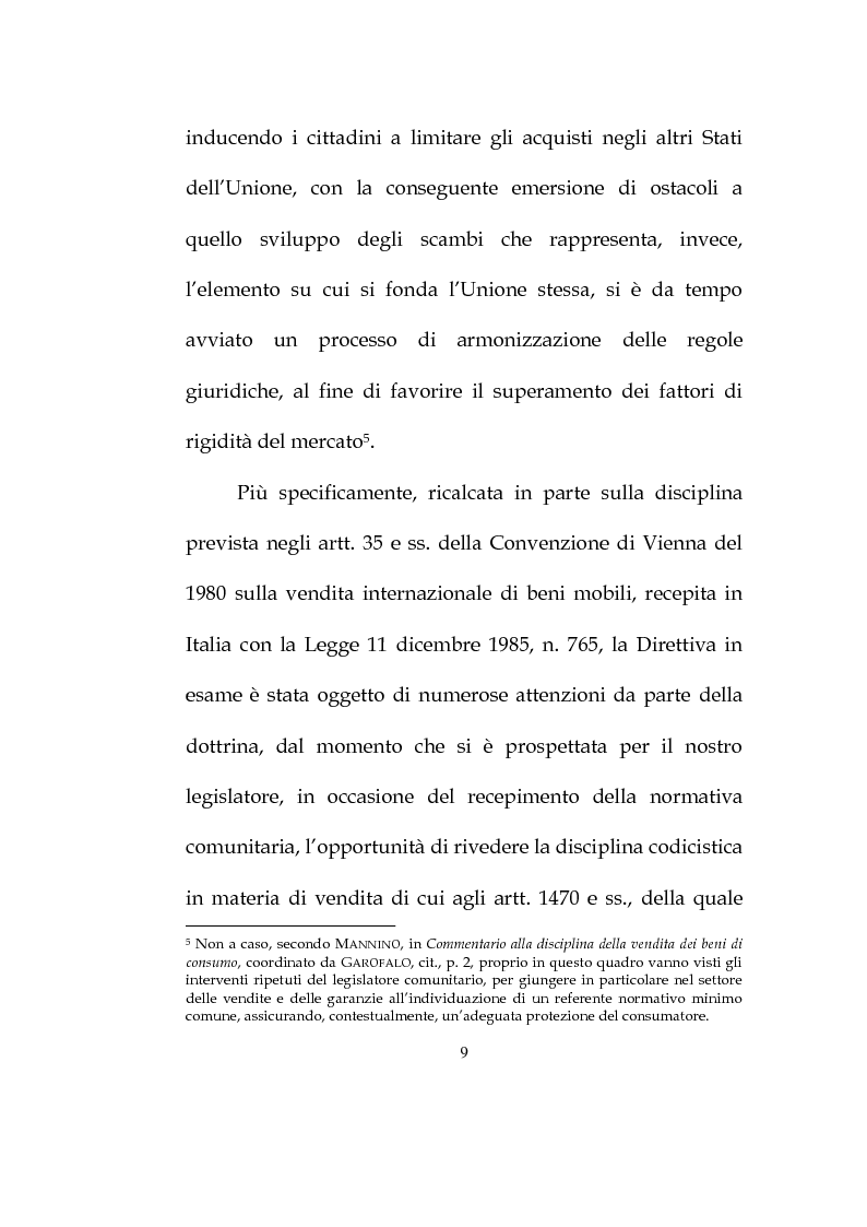 Anteprima della tesi: La vendita dei beni di consumo, Pagina 6