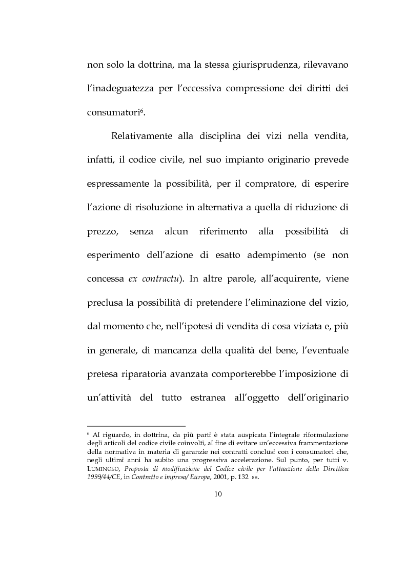 Anteprima della tesi: La vendita dei beni di consumo, Pagina 7