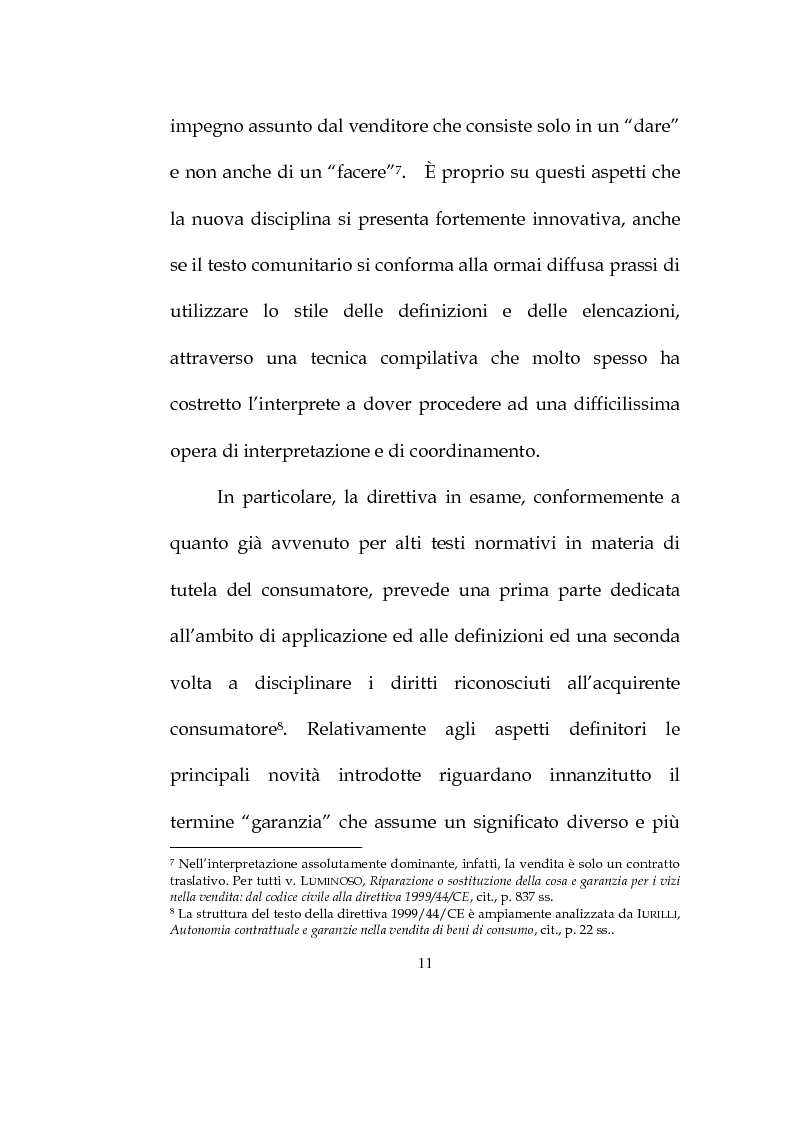 Anteprima della tesi: La vendita dei beni di consumo, Pagina 8