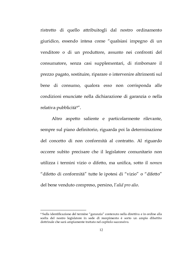 Anteprima della tesi: La vendita dei beni di consumo, Pagina 9