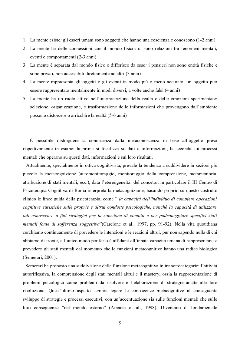 Anteprima della tesi: La Funzione Riflessiva - Una rassegna della letteratura tra costrutto e utilità terapeutica, Pagina 5