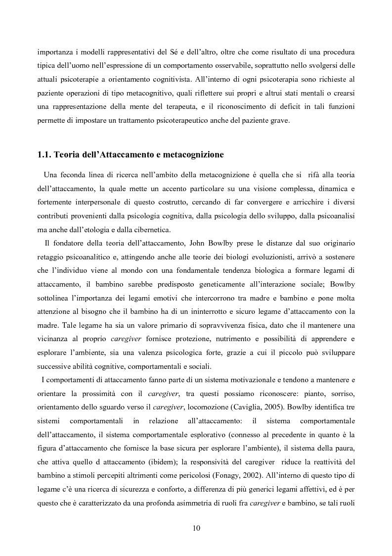 Anteprima della tesi: La Funzione Riflessiva - Una rassegna della letteratura tra costrutto e utilità terapeutica, Pagina 6