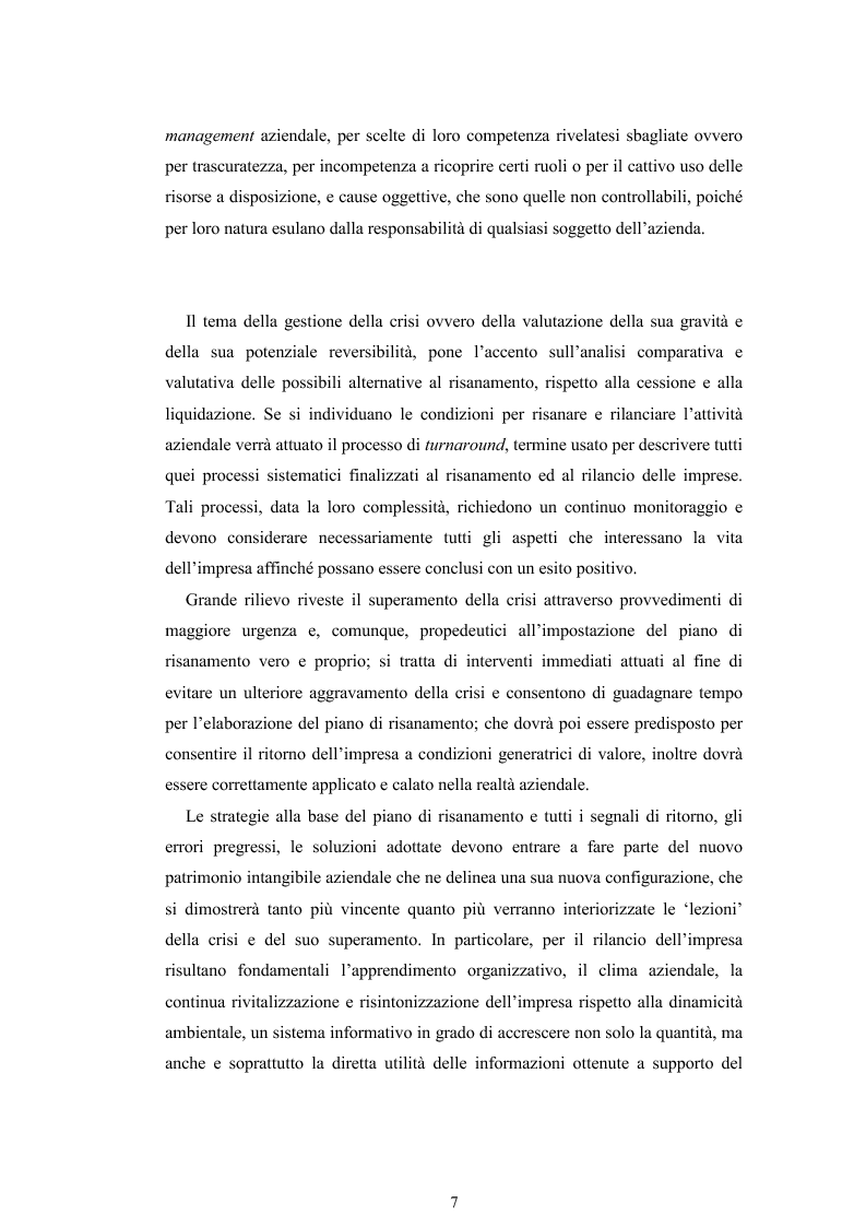 Anteprima della tesi: Crisi d'impresa: il ruolo della gestione finanziaria nella ristrutturazione. Il caso di una P.M.I. italiana, Pagina 2