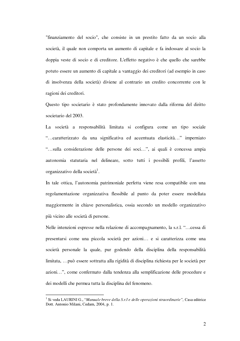 Anteprima della tesi: Profili normativi e contabili delle operazioni di conferimenti di prestazioni d'opera e di servizi nelle srl., Pagina 2
