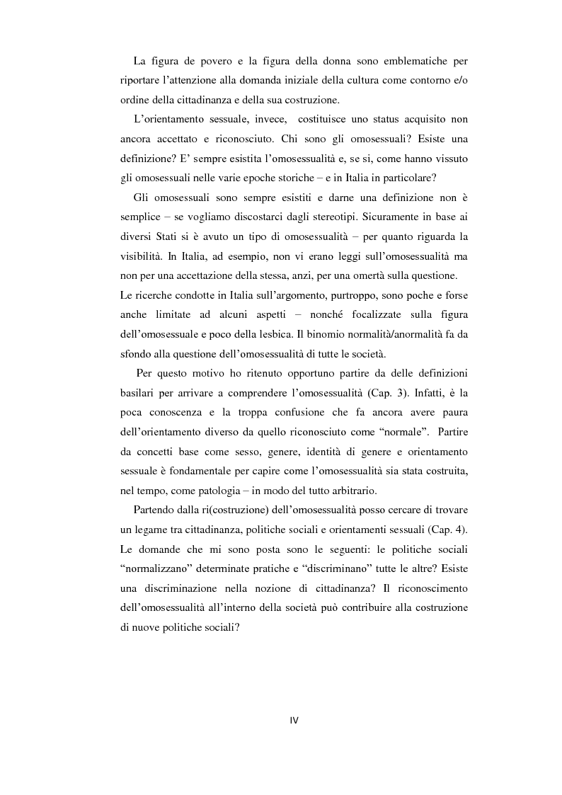 Anteprima della tesi: Cittadinanza, politiche sociali e omosessualità: evoluzioni e prospettive, Pagina 4