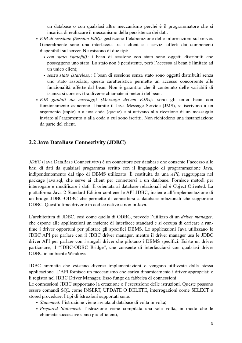 Anteprima della tesi: Progettazione e realizzazione di un sistema per la gestione delle risorse con tecnologia J2EE, Pagina 4
