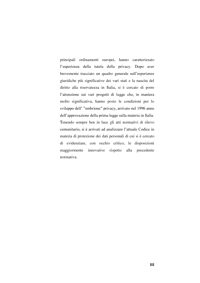 Anteprima della tesi: La legislazione sulla privacy, Pagina 3