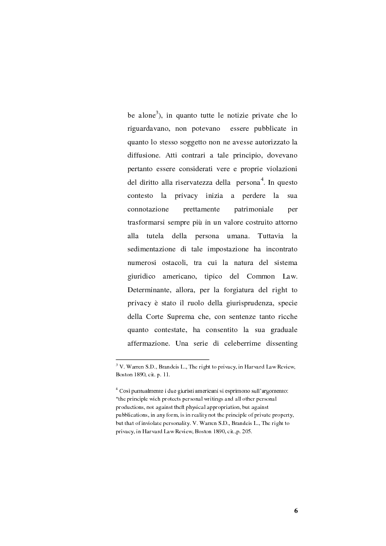 Anteprima della tesi: La legislazione sulla privacy, Pagina 6