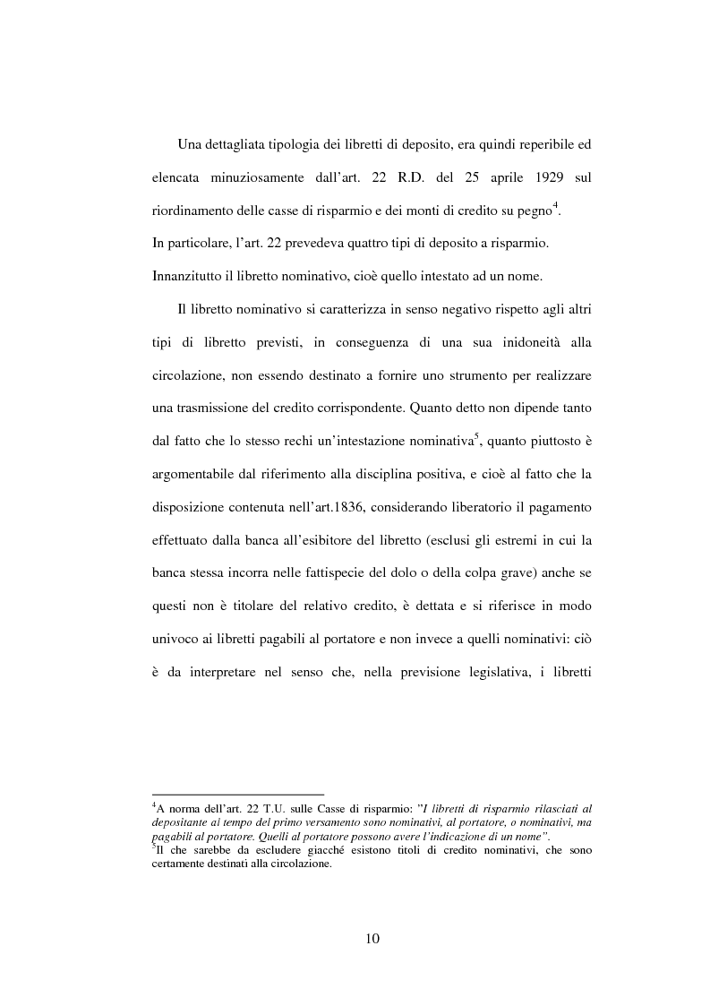 Anteprima della tesi: I libretti di deposito a risparmio, Pagina 3