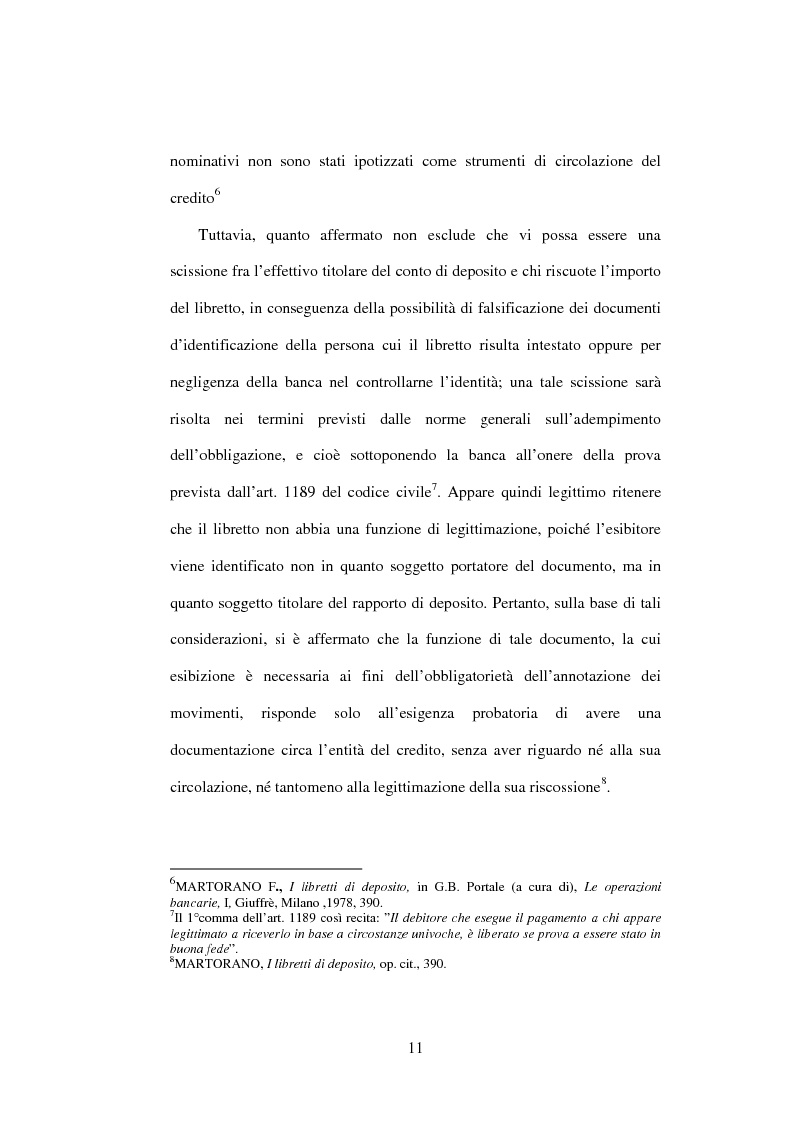 Anteprima della tesi: I libretti di deposito a risparmio, Pagina 4
