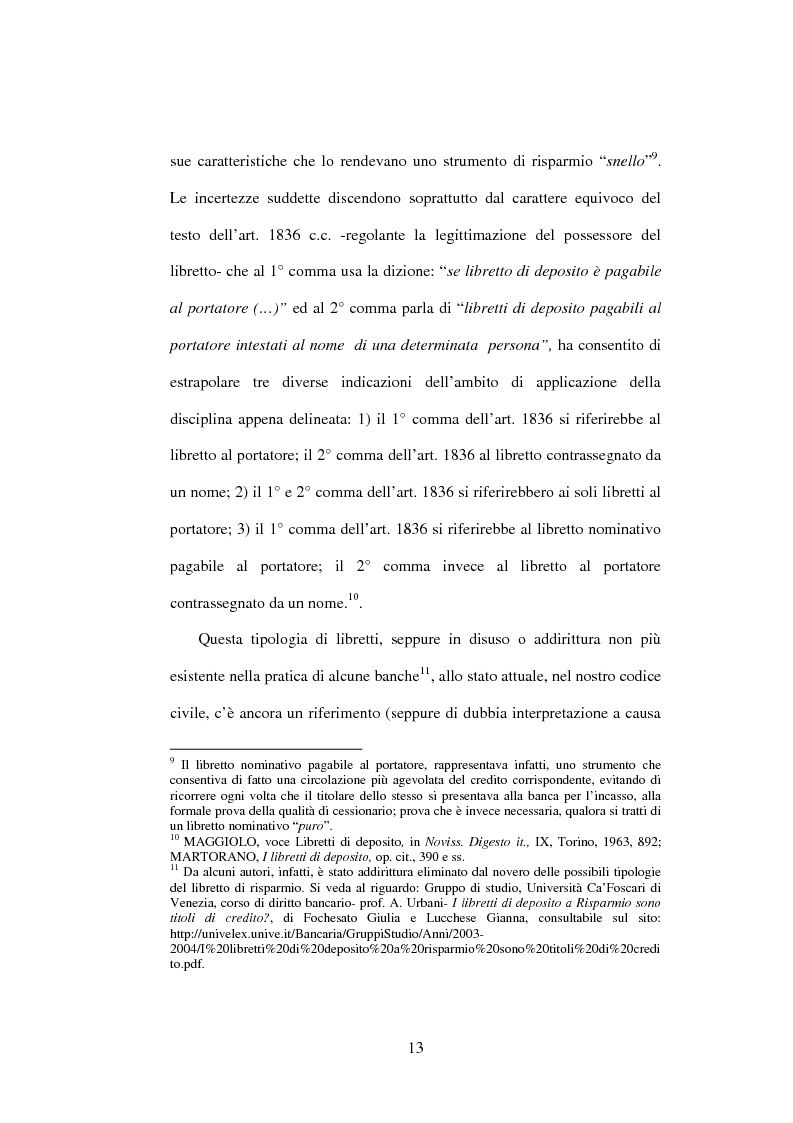 Anteprima della tesi: I libretti di deposito a risparmio, Pagina 6