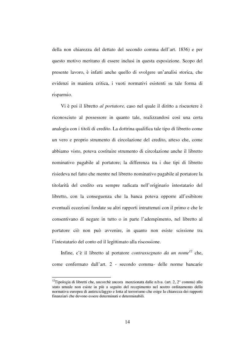 Anteprima della tesi: I libretti di deposito a risparmio, Pagina 7
