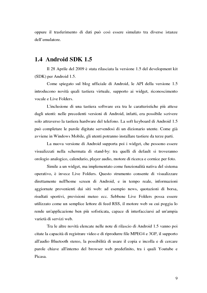 Anteprima della tesi: Progettazione e sviluppo di un’applicazione di recommendation per dispositivi mobili tramite la piattaforma Android, Pagina 5
