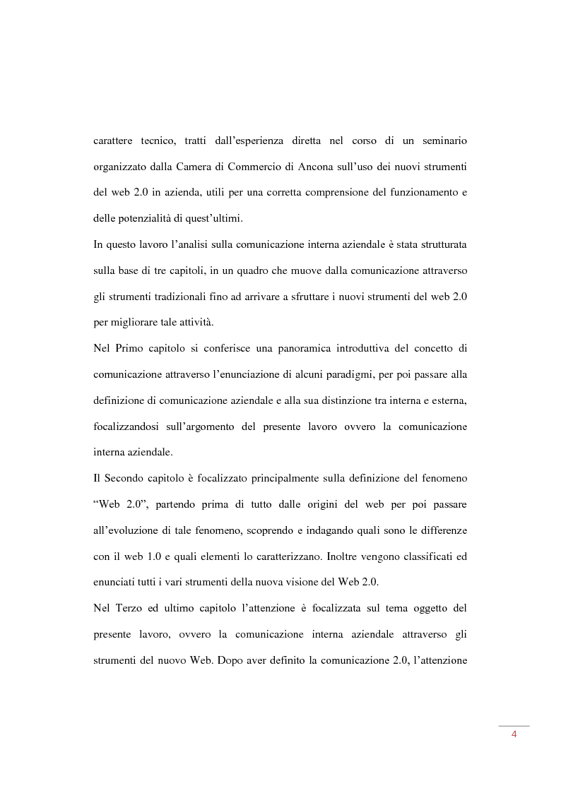 Anteprima della tesi: Web 2.0 e i nuovi strumenti di comunicazione interna aziendale, Pagina 4