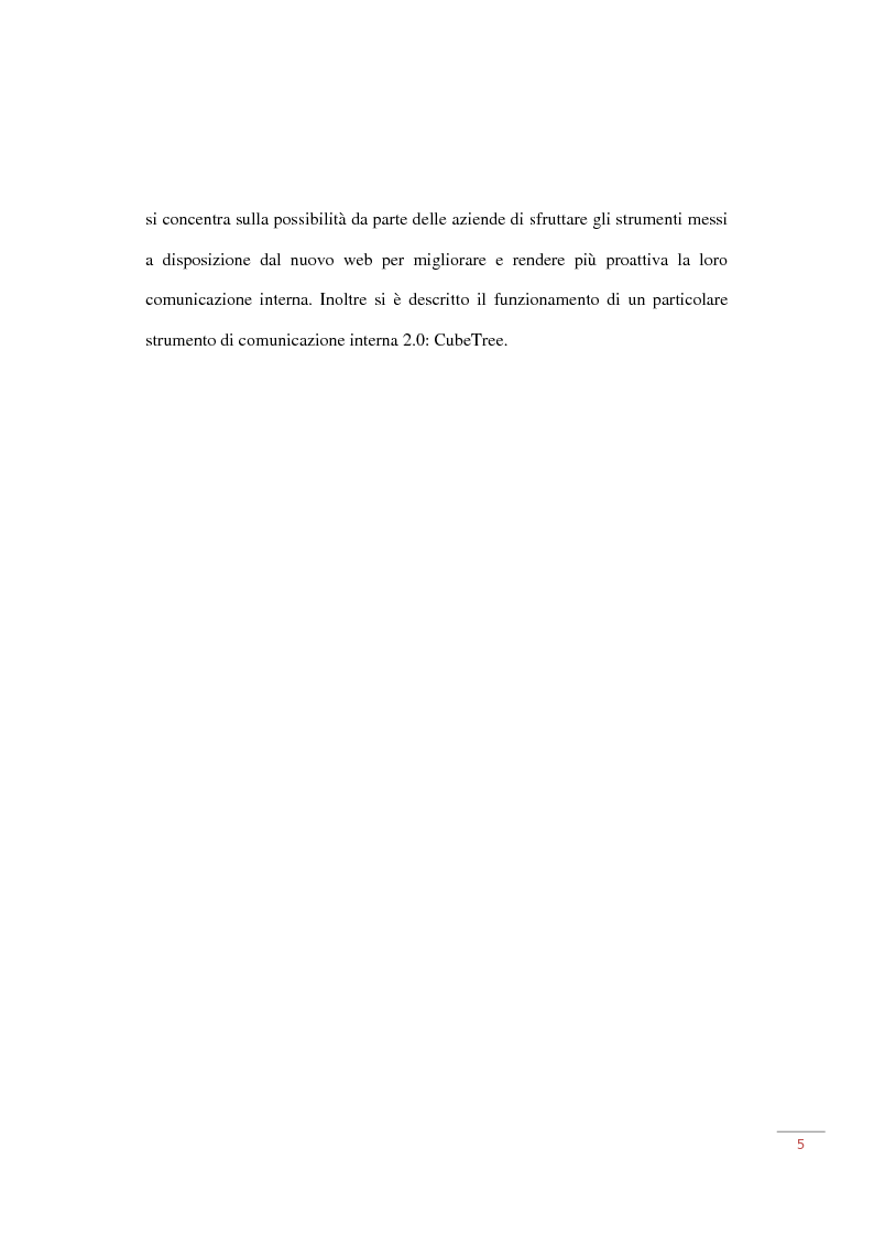 Anteprima della tesi: Web 2.0 e i nuovi strumenti di comunicazione interna aziendale, Pagina 5