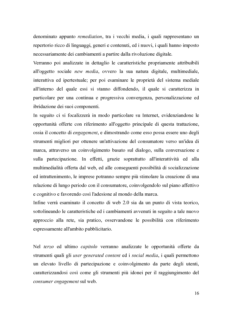 Anteprima della tesi: Consumer engagement e new media: le opportunità offerte da user generated content e social media, Pagina 4