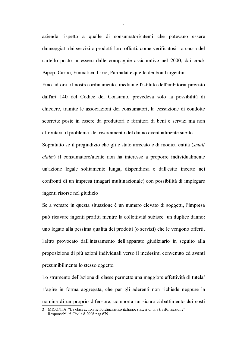 Anteprima della tesi: L'azione di classe risarcitoria italiana, Pagina 2
