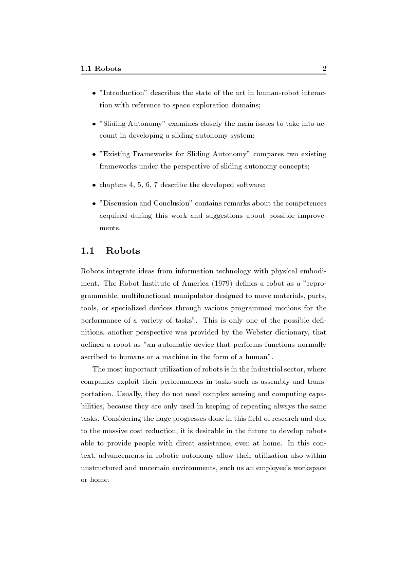 Anteprima della tesi: Sliding Autonomy for a Human Centered System in a Space Exploration Domain, Pagina 2