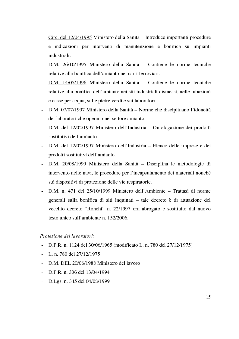 Anteprima della tesi: La bonifica dell'amianto negli impianti industriali, aspetti tecnico-organizzativi ed economici, Pagina 2