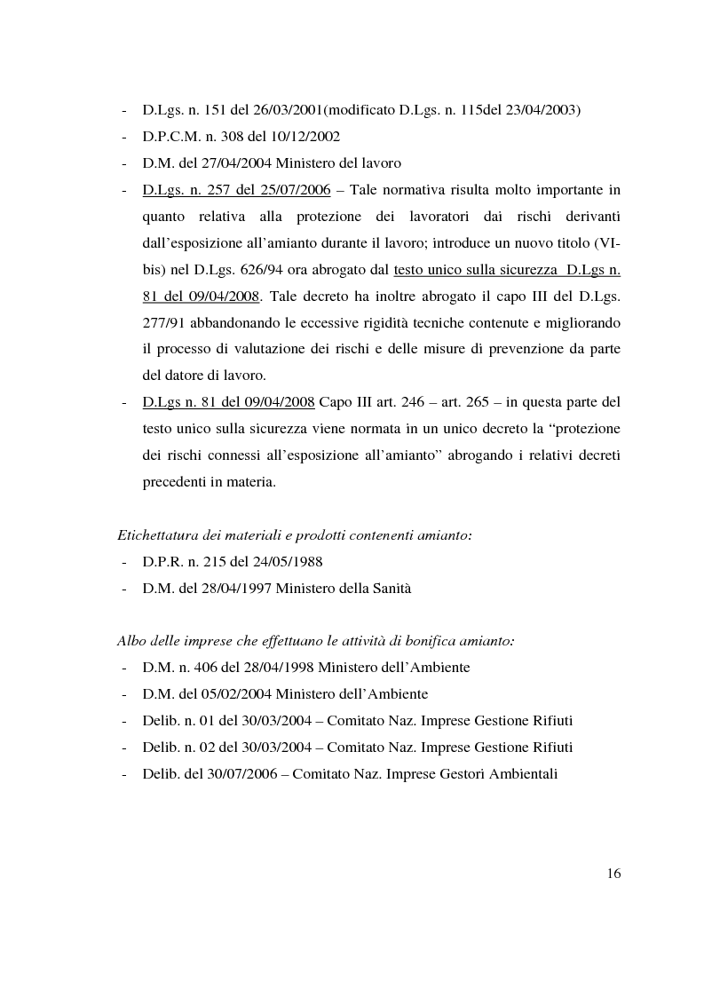 Anteprima della tesi: La bonifica dell'amianto negli impianti industriali, aspetti tecnico-organizzativi ed economici, Pagina 3