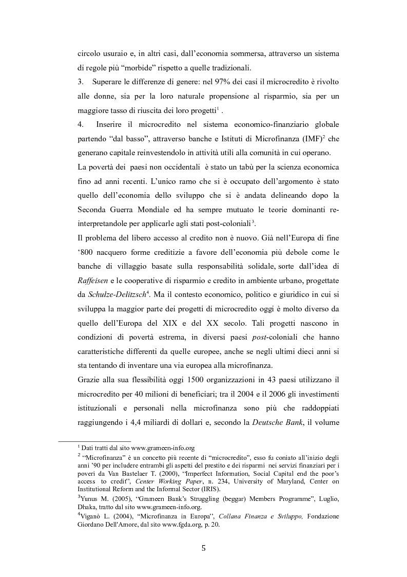 Anteprima della tesi: Profili giuridici del microcredito nei sistemi di Nazioni Unite, Unione Europea ed Italia: la tutela del diritto al credito come diritto umano, Pagina 2