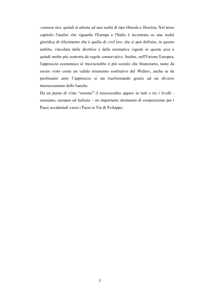 Anteprima della tesi: Profili giuridici del microcredito nei sistemi di Nazioni Unite, Unione Europea ed Italia: la tutela del diritto al credito come diritto umano, Pagina 4