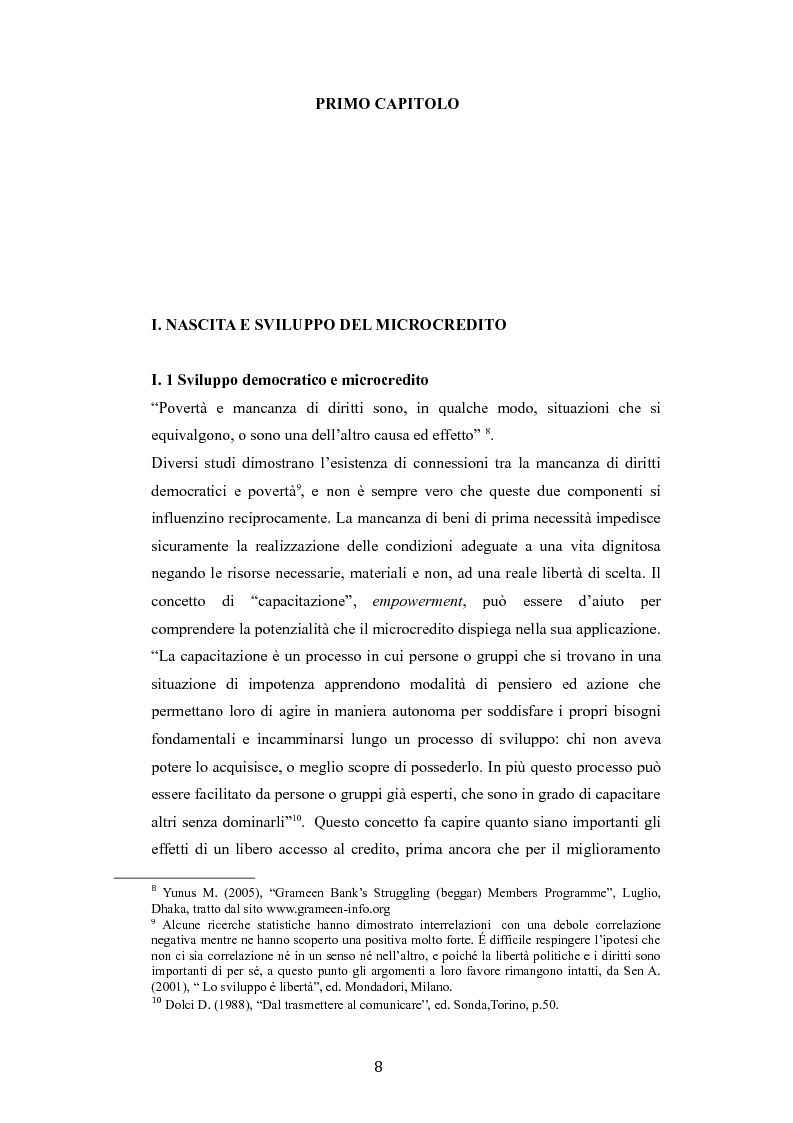 Anteprima della tesi: Profili giuridici del microcredito nei sistemi di Nazioni Unite, Unione Europea ed Italia: la tutela del diritto al credito come diritto umano, Pagina 5