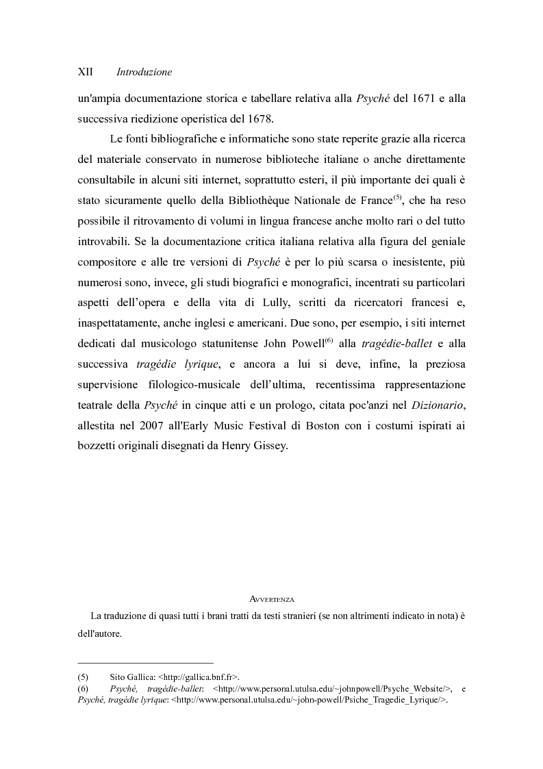 Anteprima della tesi: Le Psyché di Jean Baptiste Lully. Analisi scenico-musicale delle tre versioni teatrali della favola di Apuleio alla corte del re Sole., Pagina 4