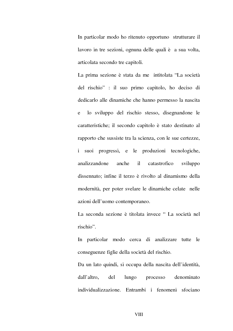 Anteprima della tesi: Società e rischio: oggi tra riflessività e incertezza, Pagina 2