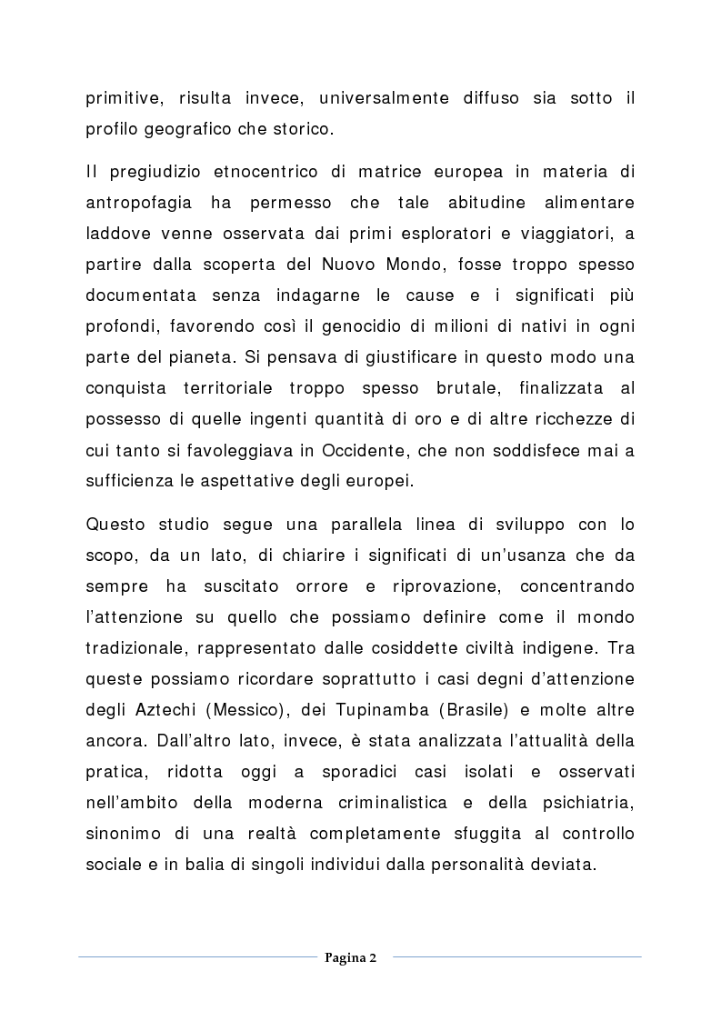 Anteprima della tesi: Appetito cannibale: enigmi del gusto e ritualità impazzita, Pagina 2