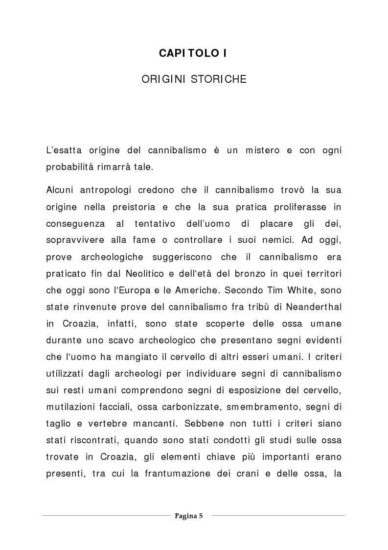 Anteprima della tesi: Appetito cannibale: enigmi del gusto e ritualità impazzita, Pagina 5