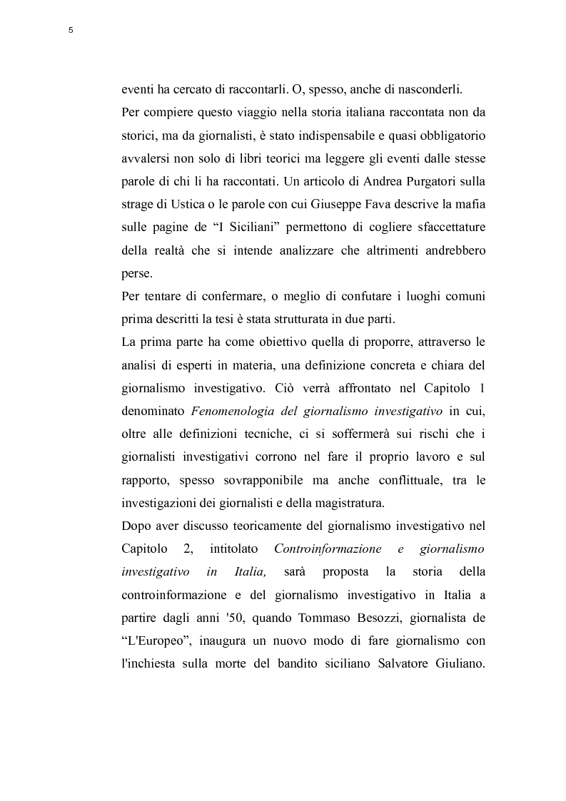 Anteprima della tesi: Il giornalismo investigativo e l'informazione antimafia in Italia, Pagina 2