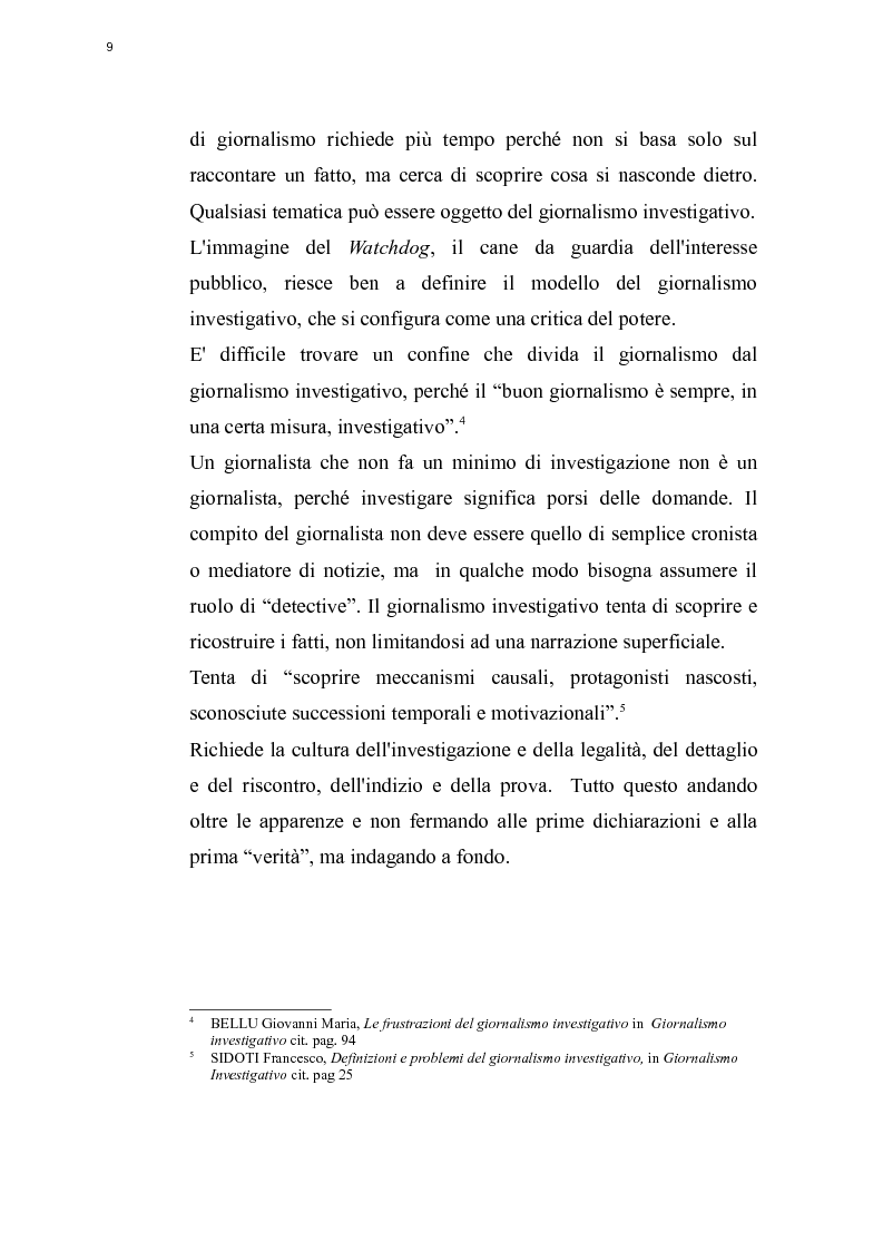 Anteprima della tesi: Il giornalismo investigativo e l'informazione antimafia in Italia, Pagina 6