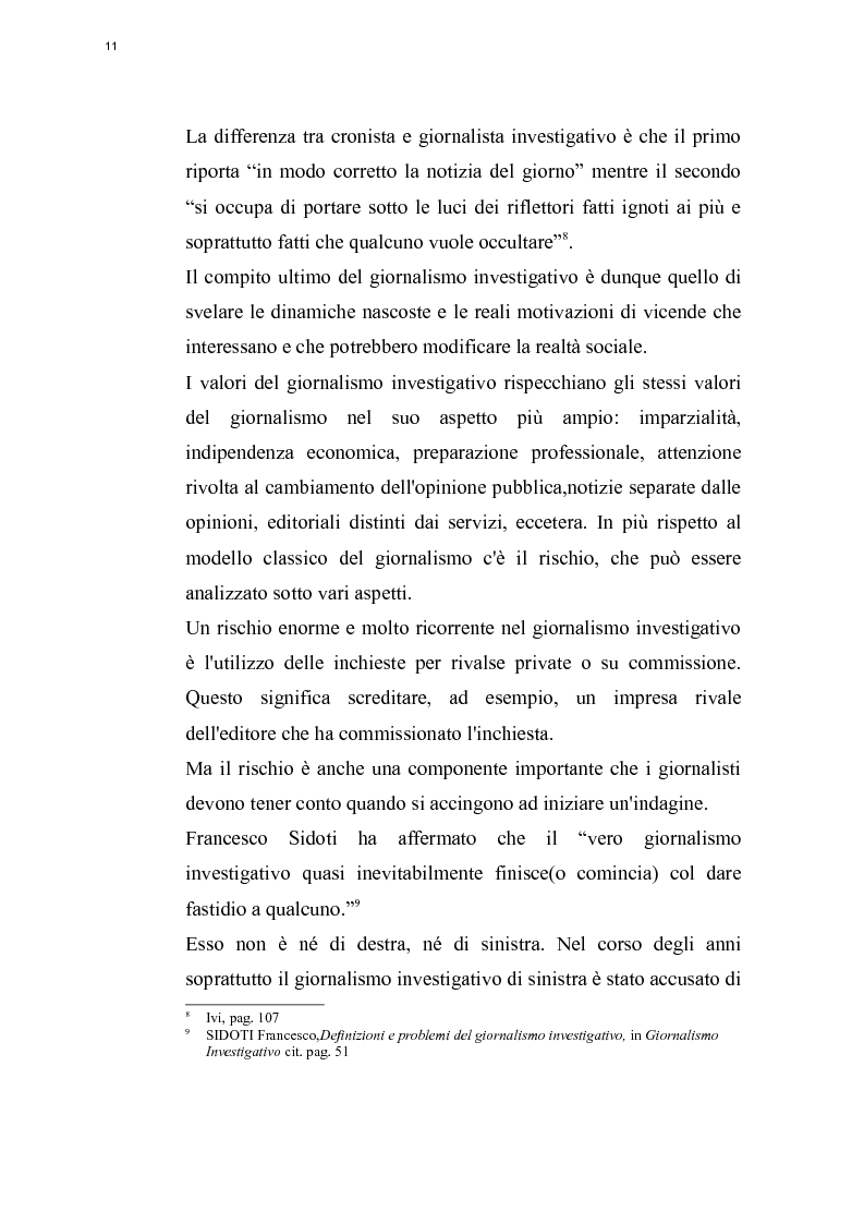 Anteprima della tesi: Il giornalismo investigativo e l'informazione antimafia in Italia, Pagina 8