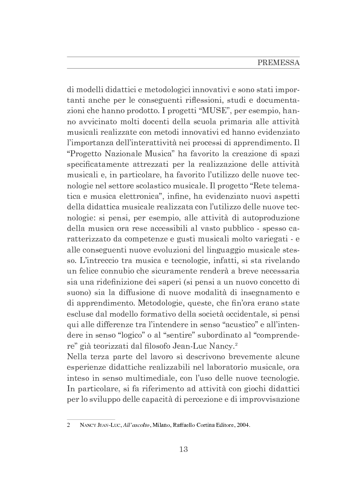 Anteprima della tesi: L'utilizzo delle nuove tecnologie nella didattica musicale, Pagina 5