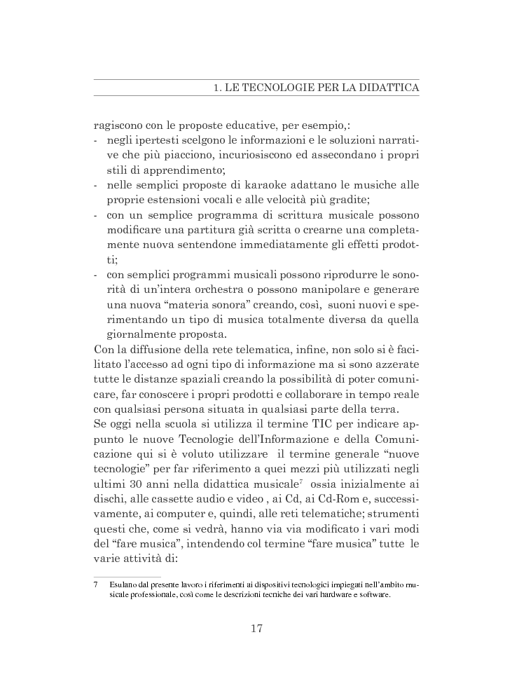 Anteprima della tesi: L'utilizzo delle nuove tecnologie nella didattica musicale, Pagina 9