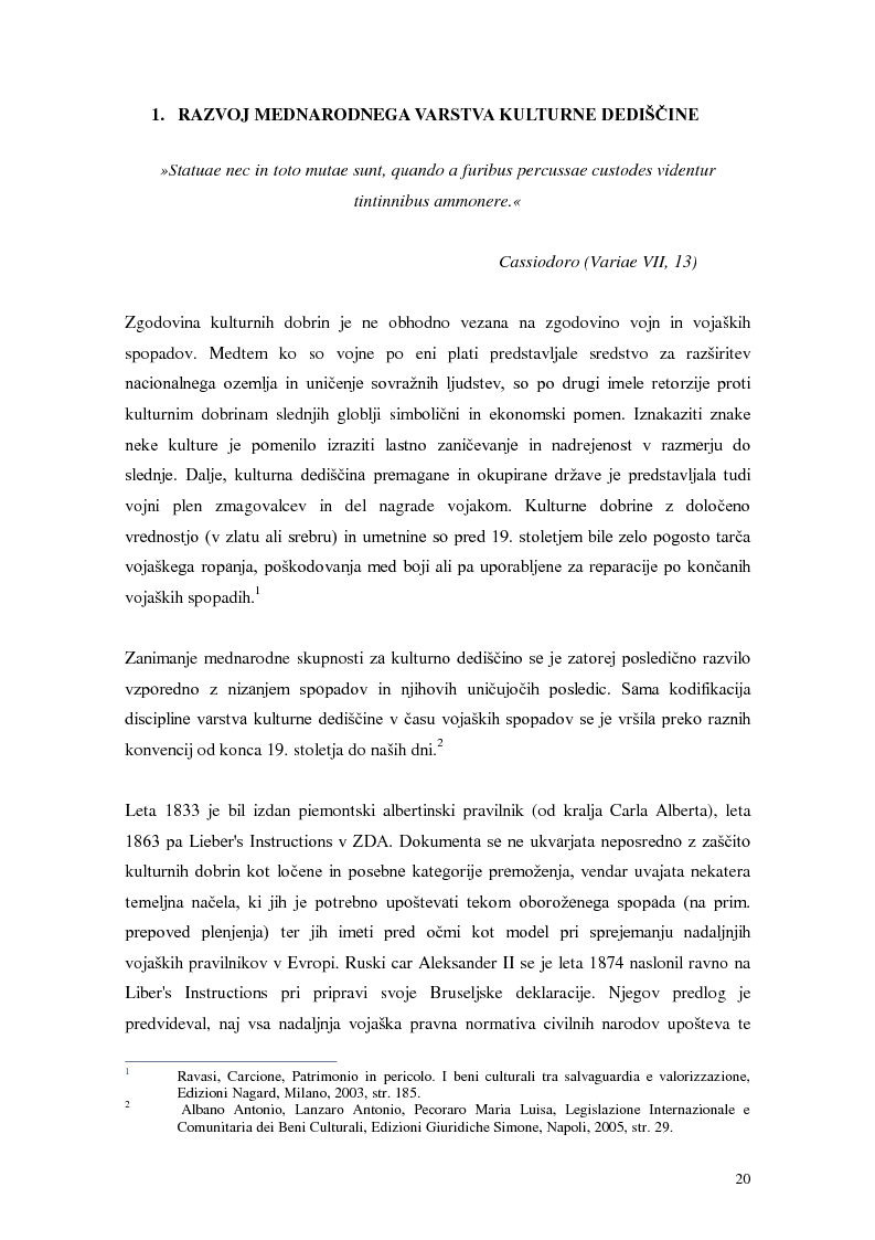 Anteprima della tesi: Mednarodno pravno varstvo kulturne dediščine, Pagina 4