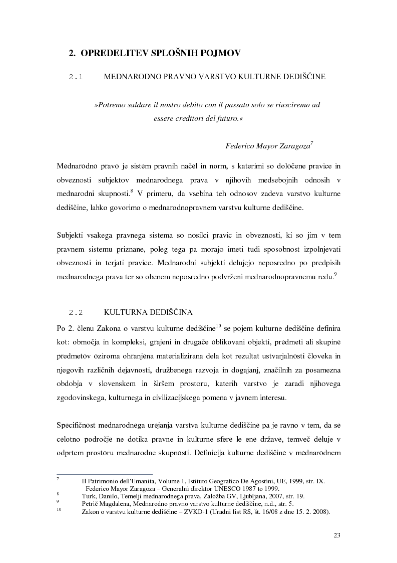 Anteprima della tesi: Mednarodno pravno varstvo kulturne dediščine, Pagina 7