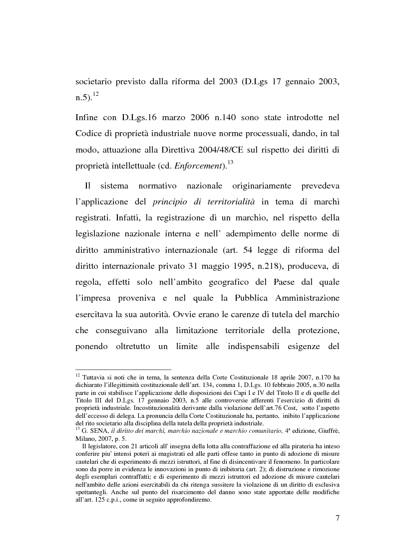 Anteprima della tesi: La contraffazione del marchio: effetti lesivi e tutela giuridica per una efficace strategia di contrasto, Pagina 12