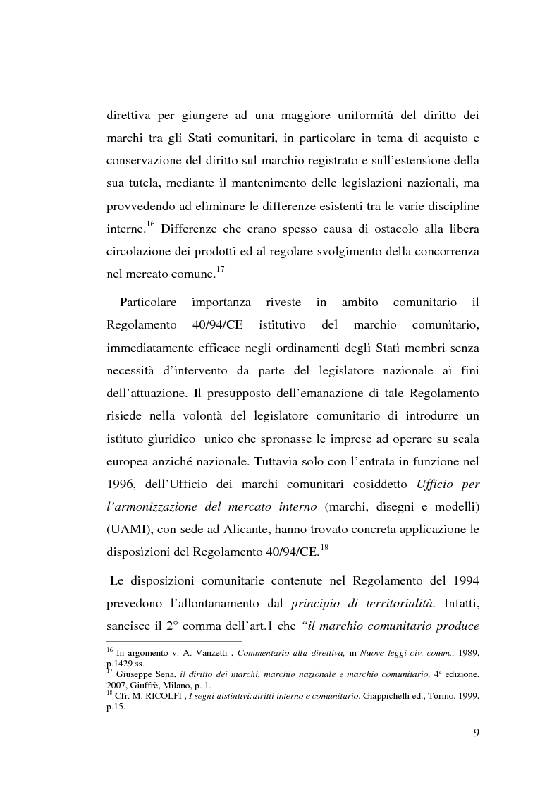 Anteprima della tesi: La contraffazione del marchio: effetti lesivi e tutela giuridica per una efficace strategia di contrasto, Pagina 14