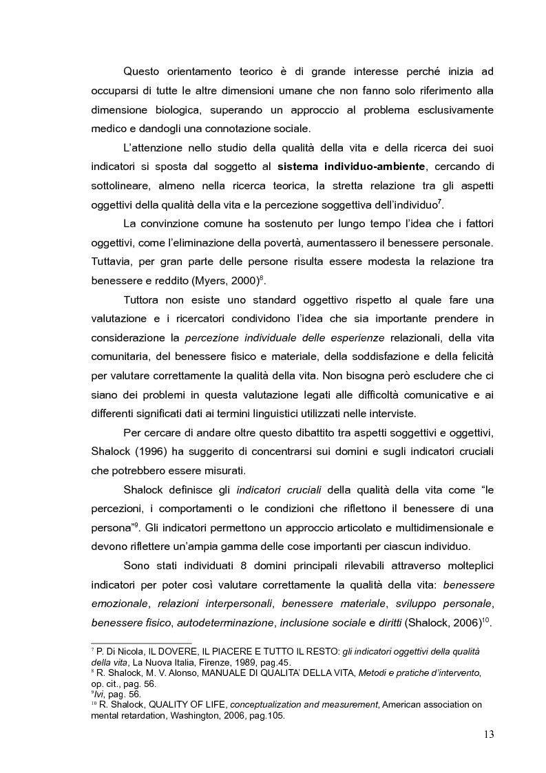 Anteprima della tesi: Qualità della vita e tempo libero nel bambino con disabilità: l'esperienza di uno spazio-gioco, Pagina 7