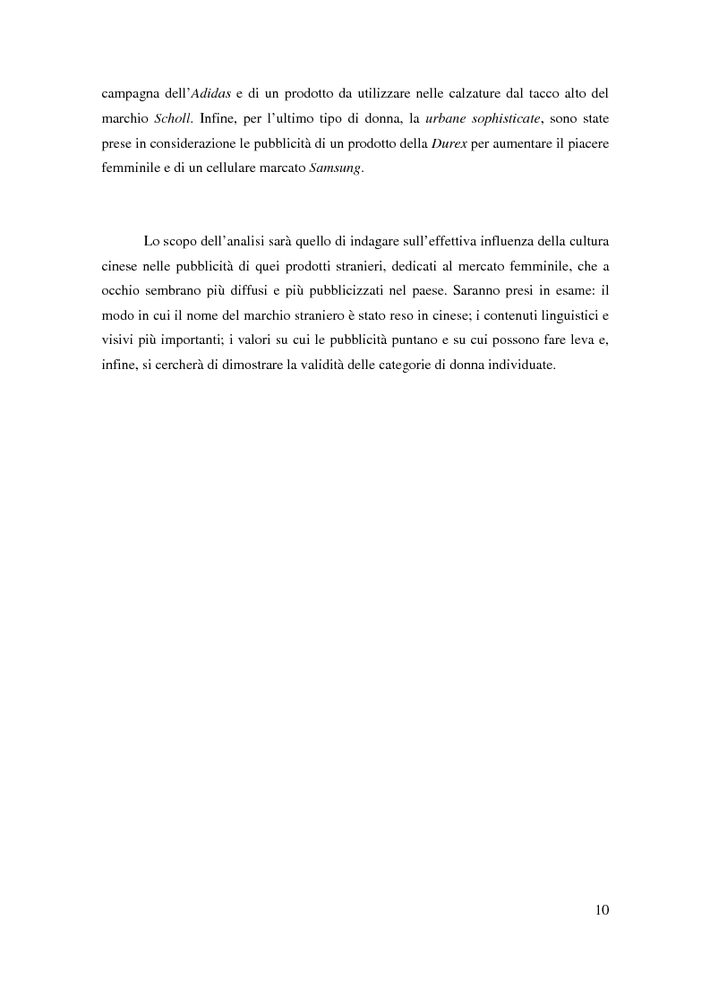 Anteprima della tesi: La comunicazione pubblicitaria dei brand stranieri destinata al mercato femminile in Cina, Pagina 5