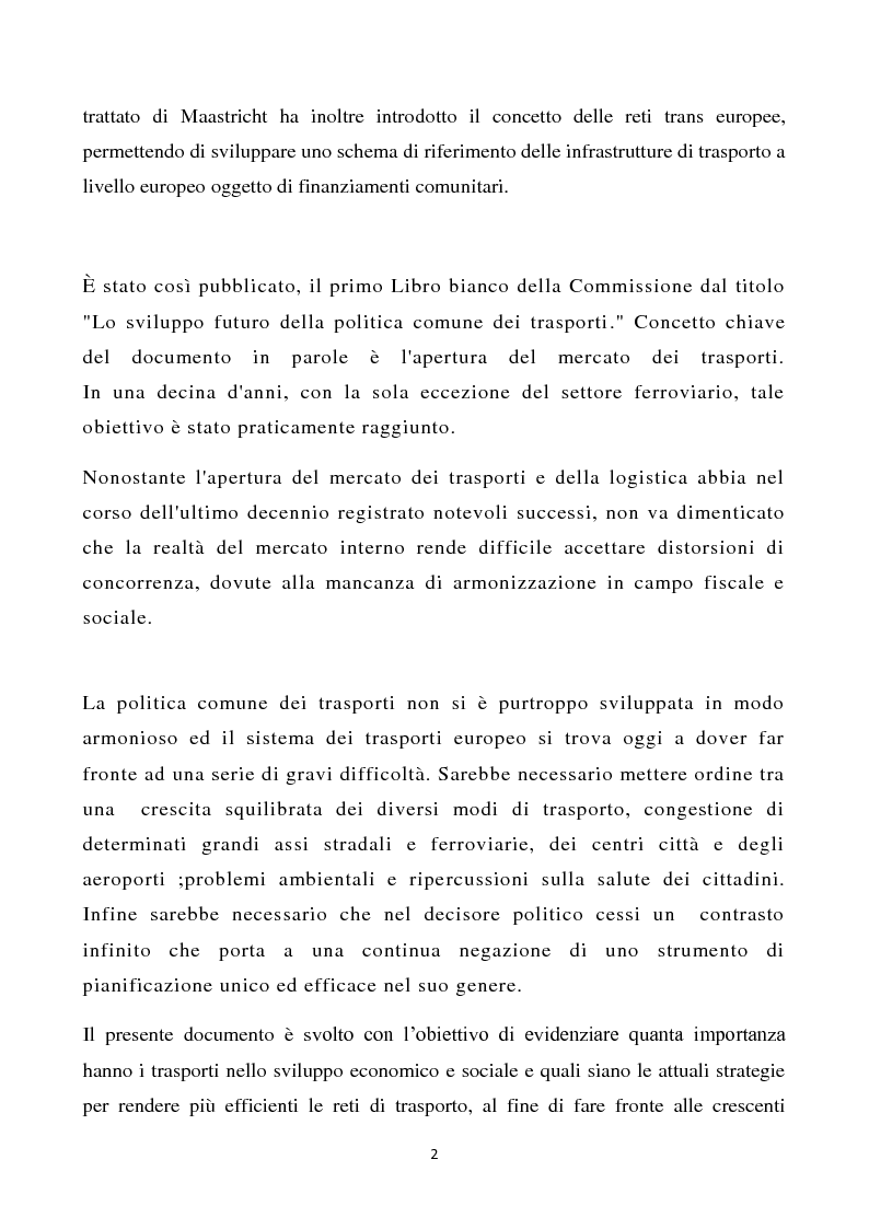 Anteprima della tesi: Aspetti economici e territoriali della pianificazione della logistica e dei trasporti in Italia, Pagina 2